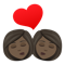 Kiss- Woman- Woman- Dark Skin Tone emoji on Emojione